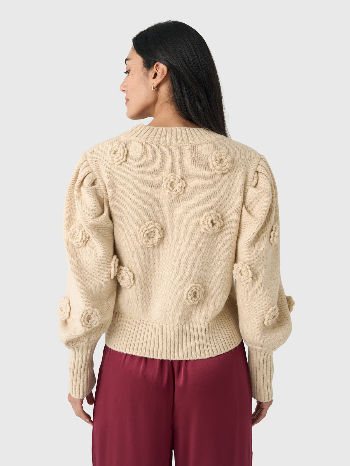 Farm Rio Women's Crochet Flower Knit Sweater – Charmmory